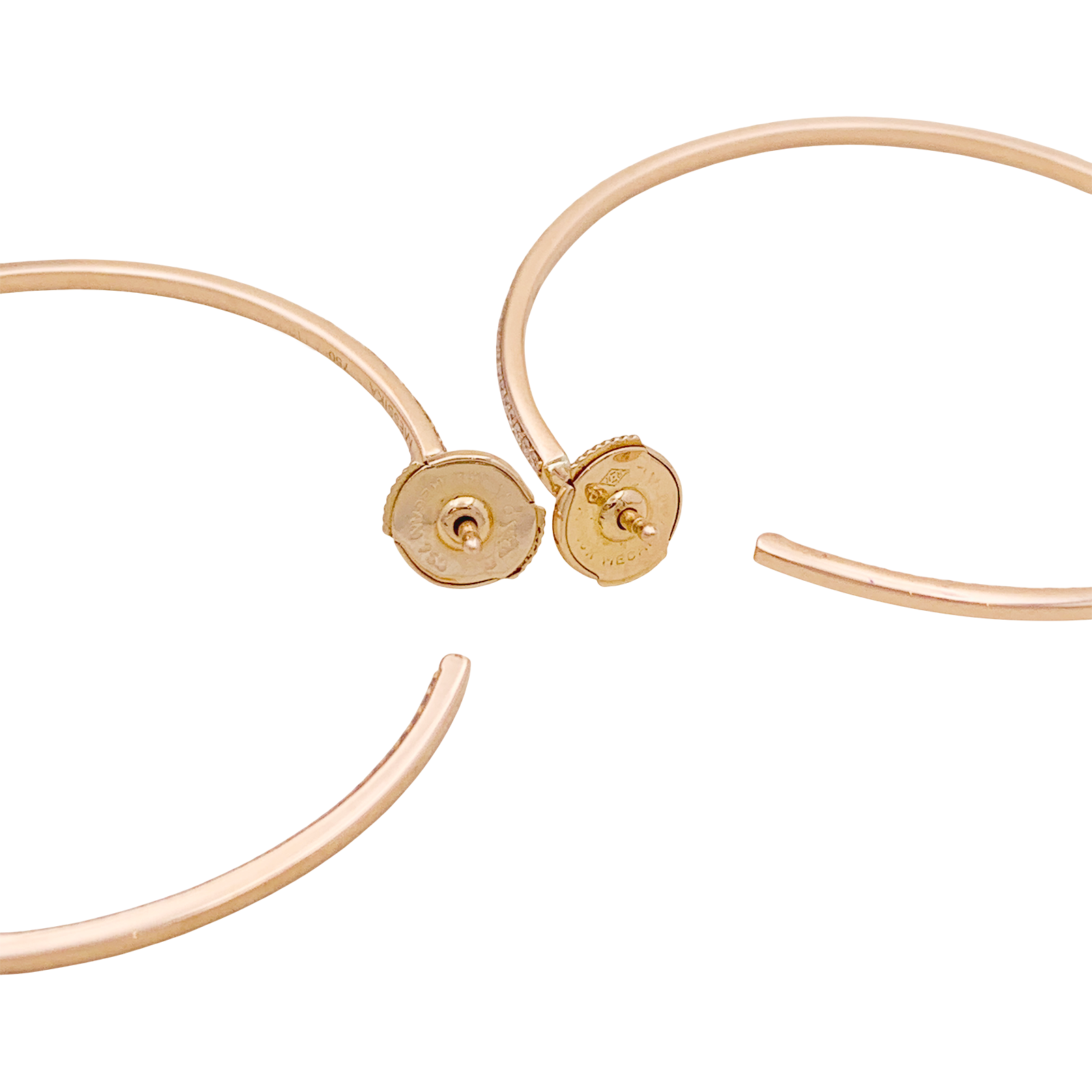Créoles Messika "New Gatsby" or rose, diamants.