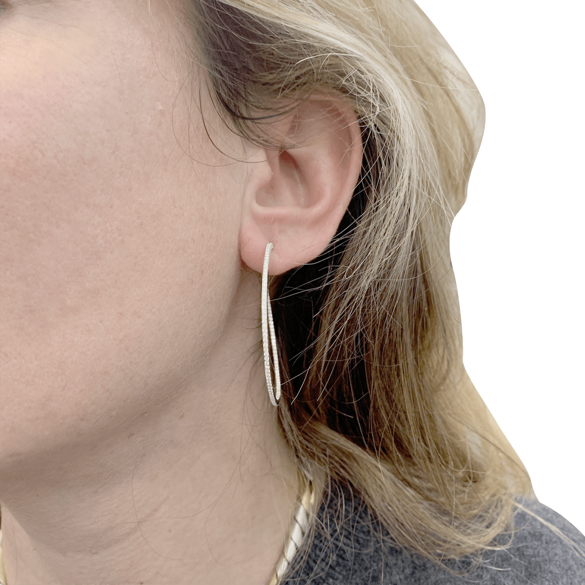 Créoles Messika "New Gatsby" or rose, diamants. - Maison Eloe