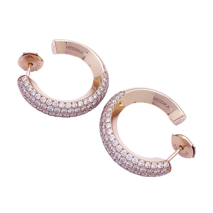 Créoles Messika "Divine Enigma" or rose, diamants.