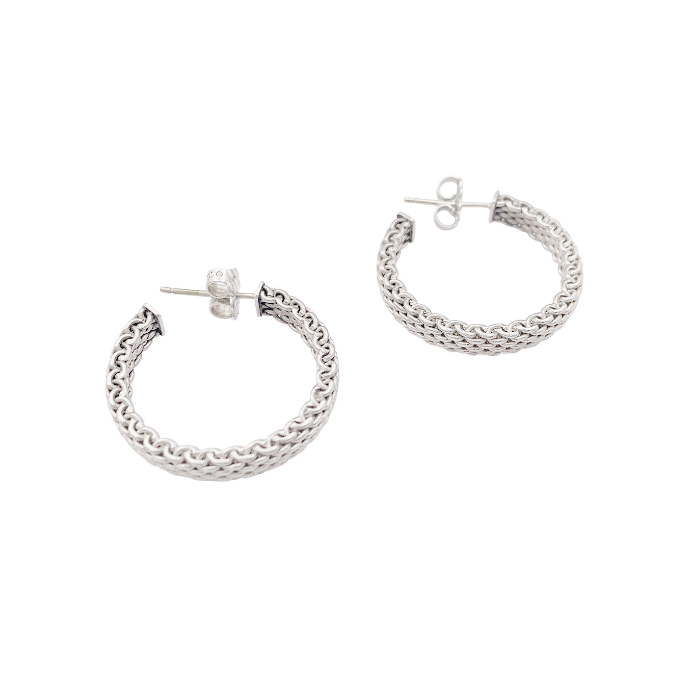 Tiffany & Co "Somerset" silver hoop earrings.