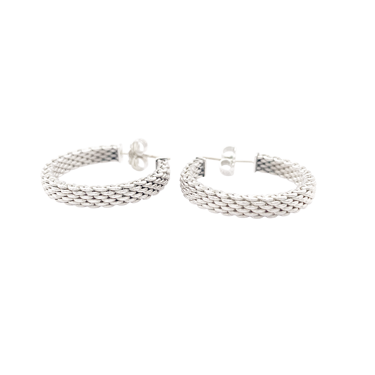 Tiffany & Co "Somerset" silver hoop earrings.