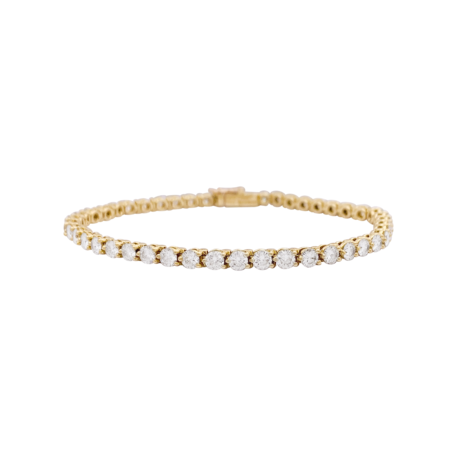 Bracelet Ligne tennis Cartier or jaune, diamants.