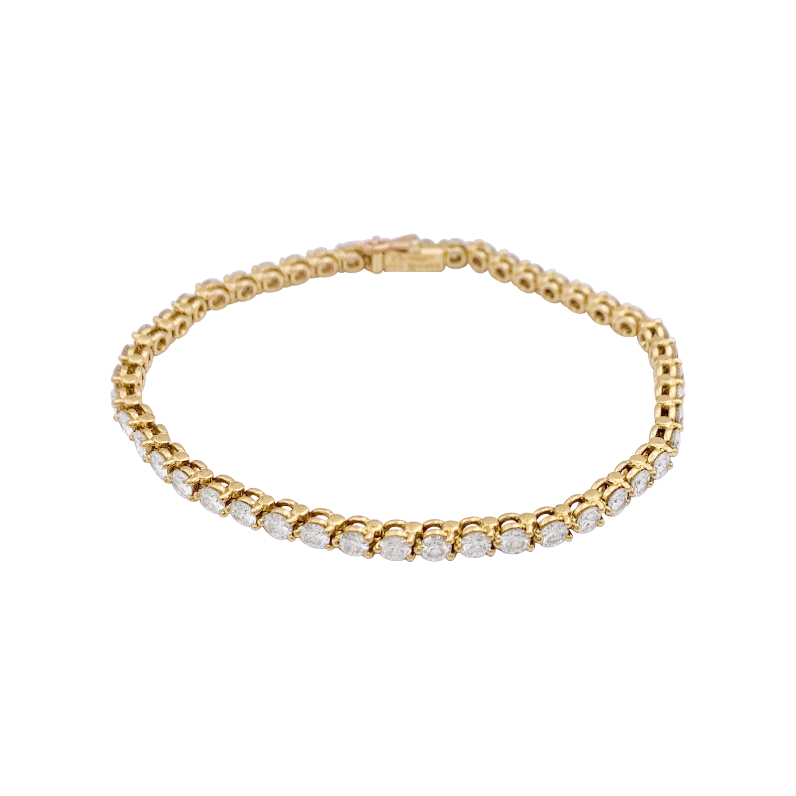 Bracelet Ligne tennis Cartier or jaune, diamants.