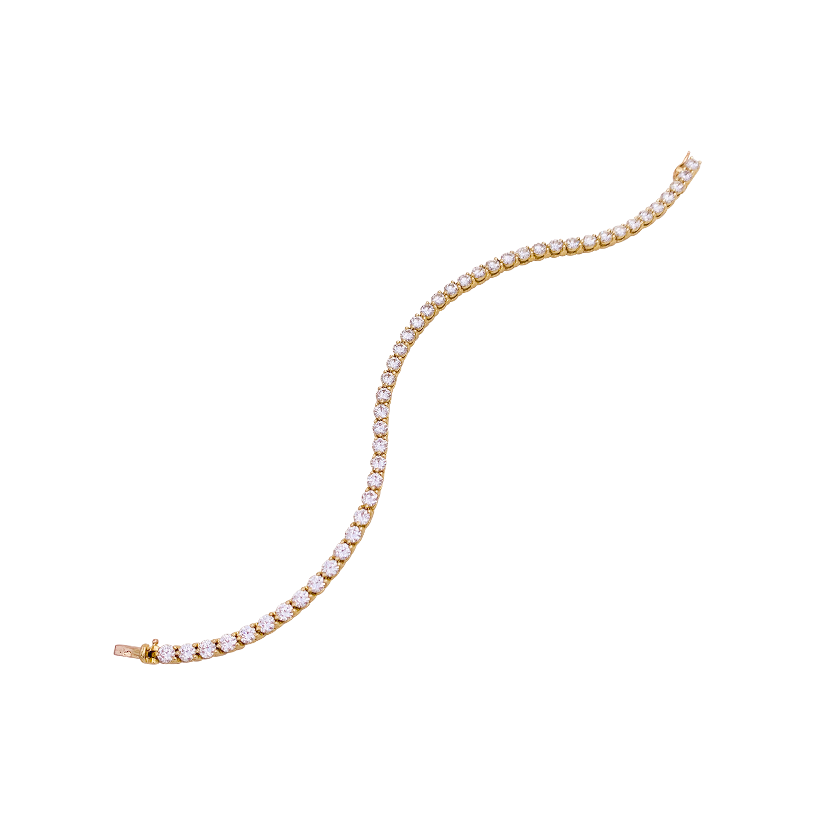 Bracelet Ligne tennis Cartier or jaune, diamants.