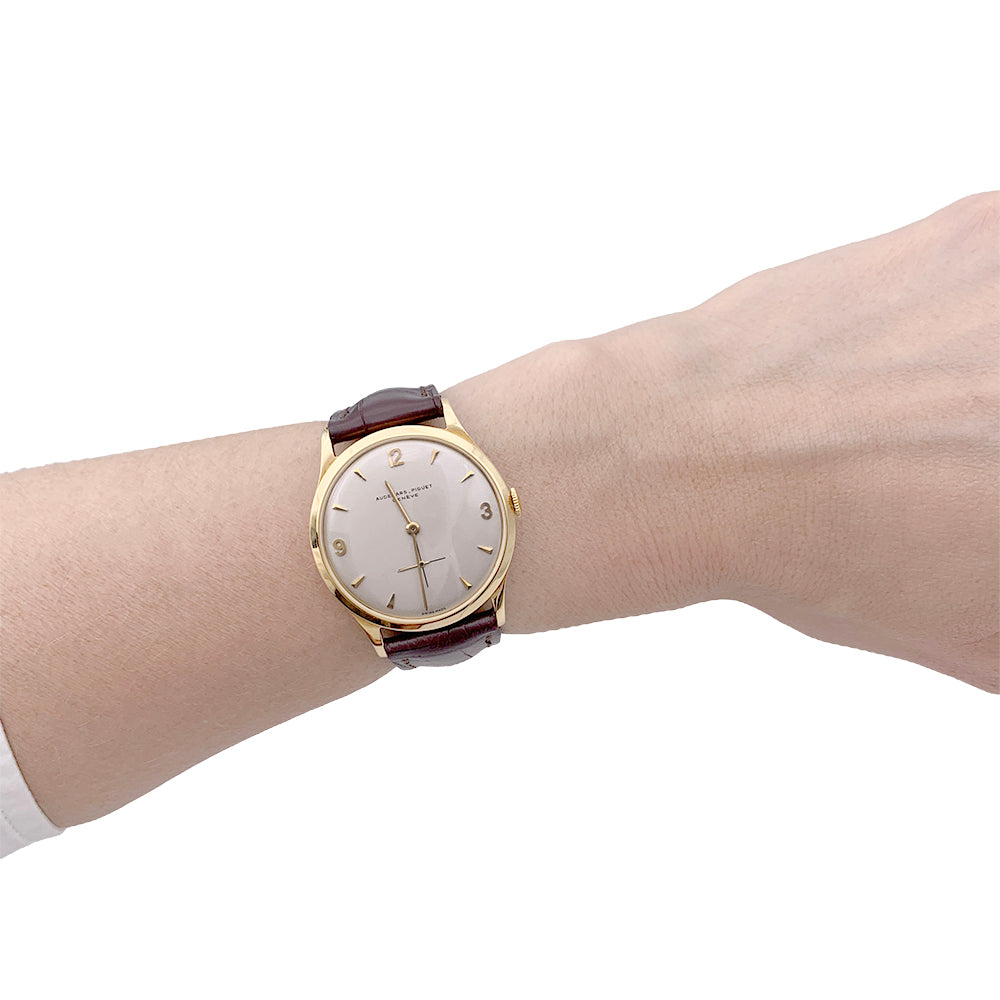 Montre Audemars Piguet, "Classique", or jaune, cuir.