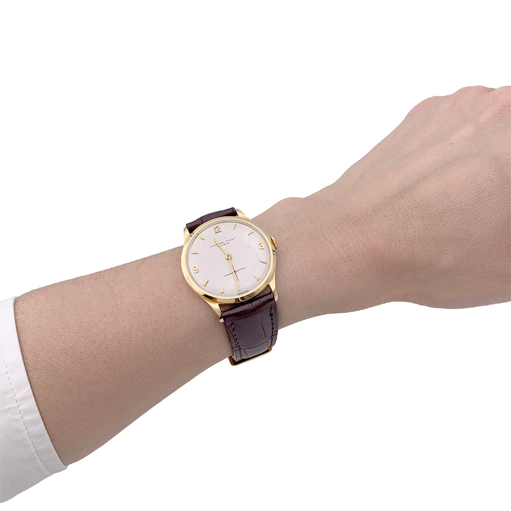 Montre Audemars Piguet, "Classique", or jaune, cuir.