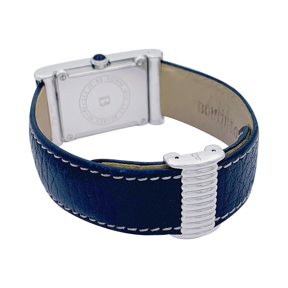 Boucheron watch, "Reflet", steel, leather.