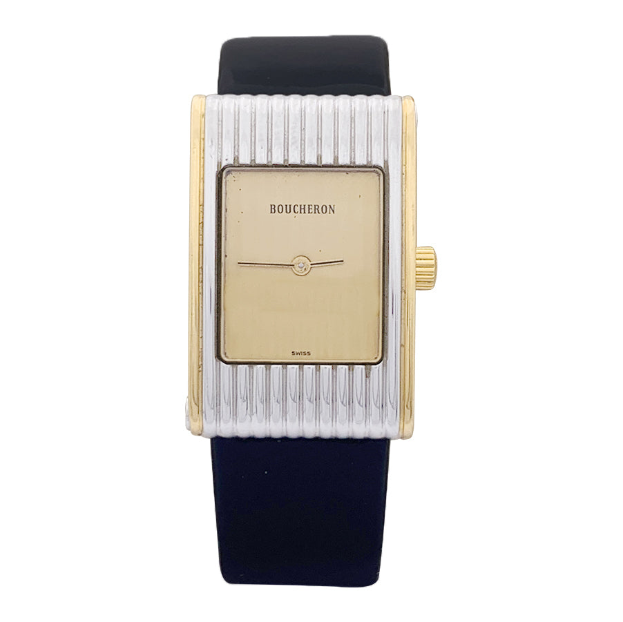 Montre Boucheron, "Reflet", or jaune, acier.