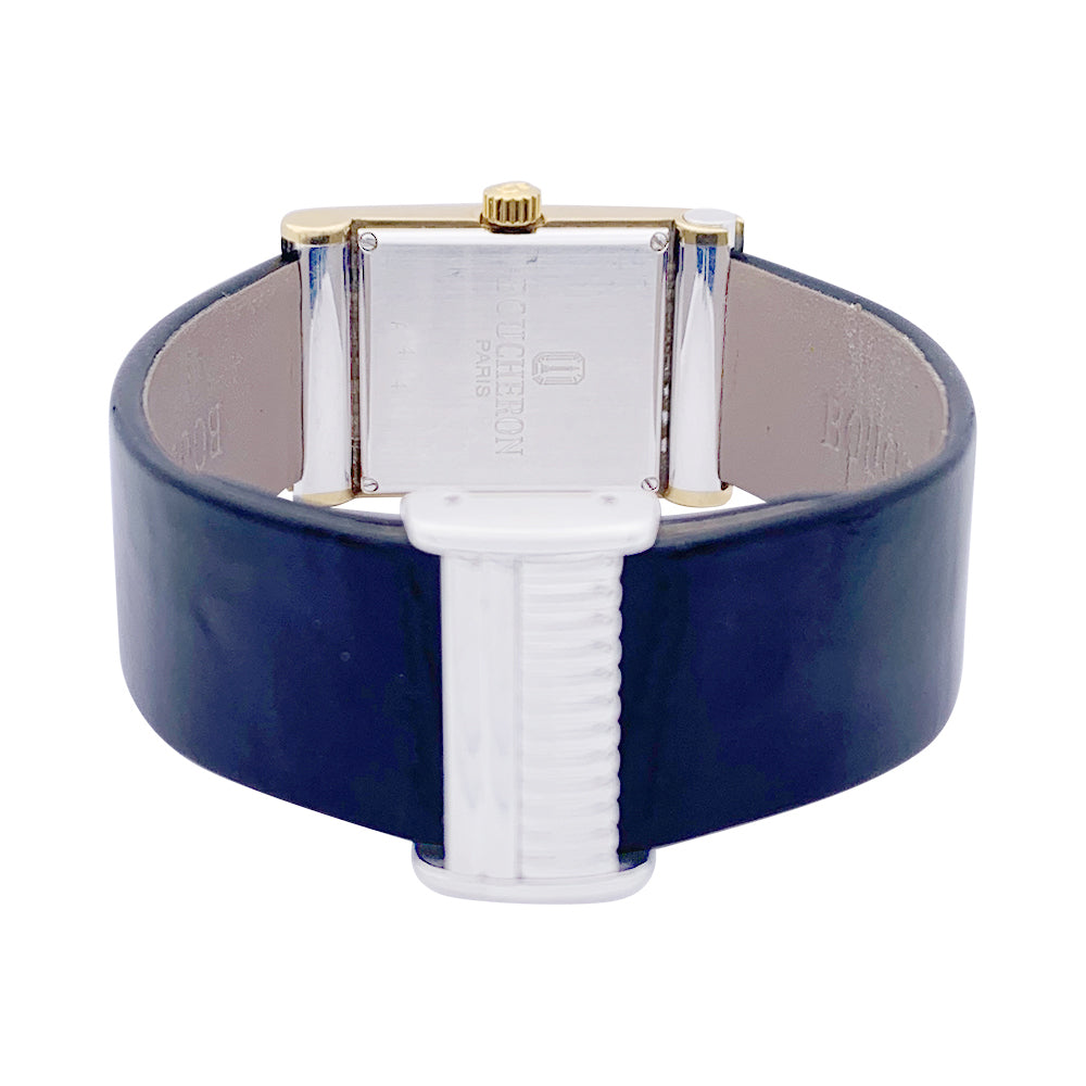 Boucheron watch, "Reflet", yellow gold, steel.