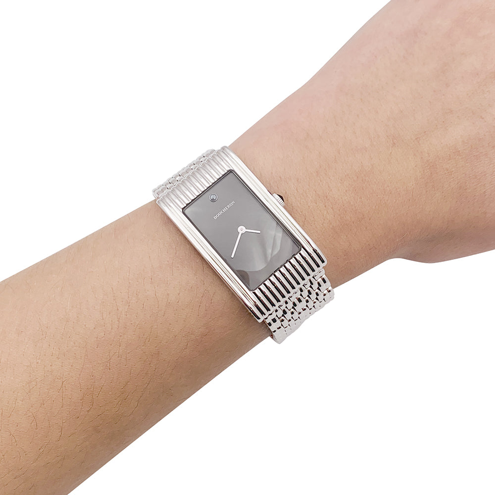 Boucheron "Reflet Large" steel watch.