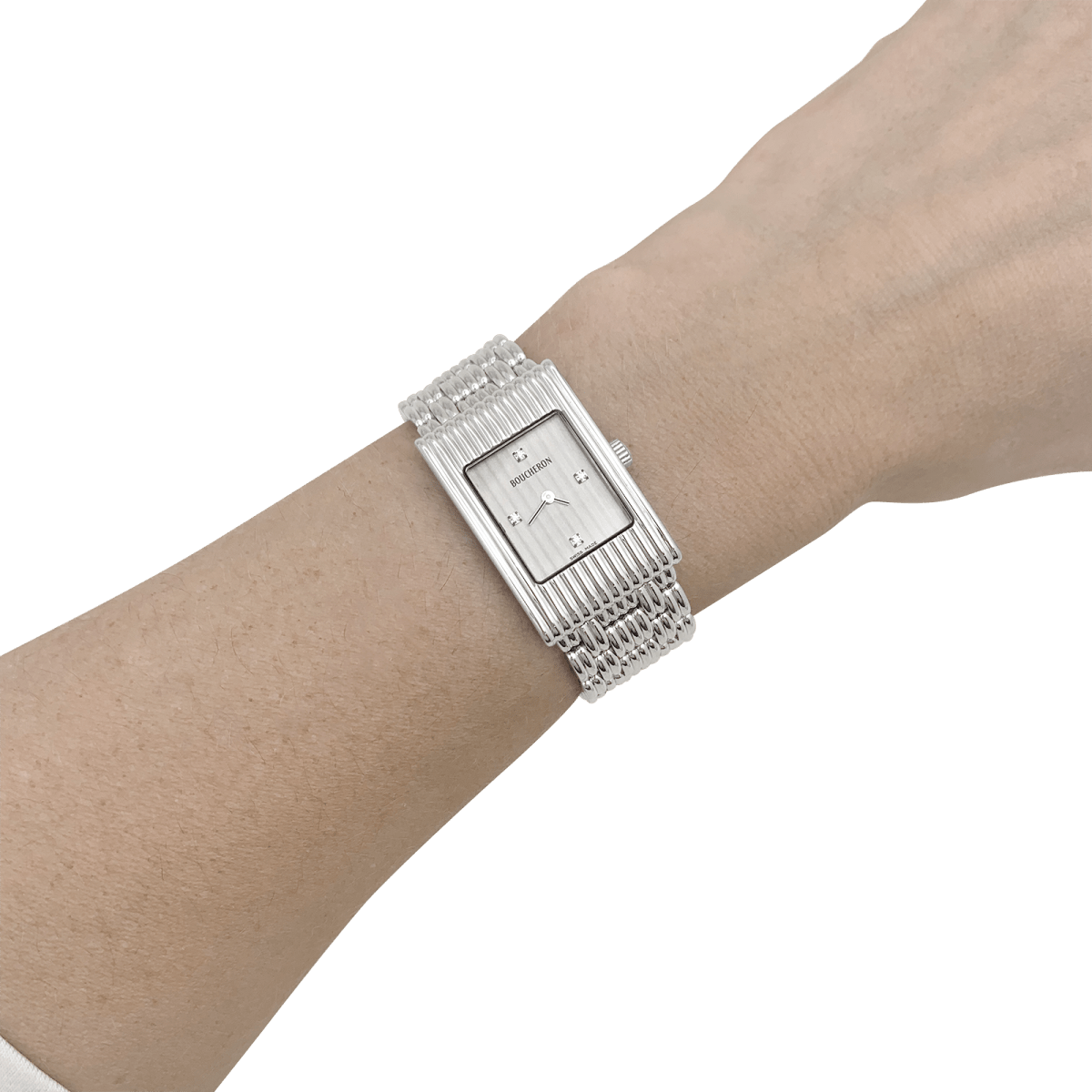 Montre Boucheron, "Reflet", acier. - Maison Eloe