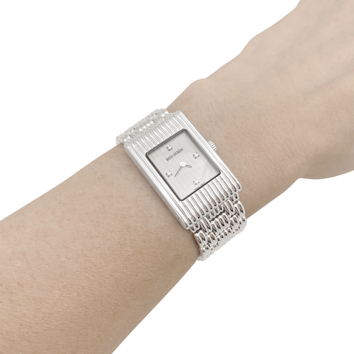 Montre Boucheron, "Reflet", acier. - Maison Eloe