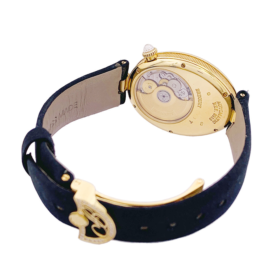 Breguet "Reine de Naples" watch in pink gold, diamonds, mother-of-pearl, satin.