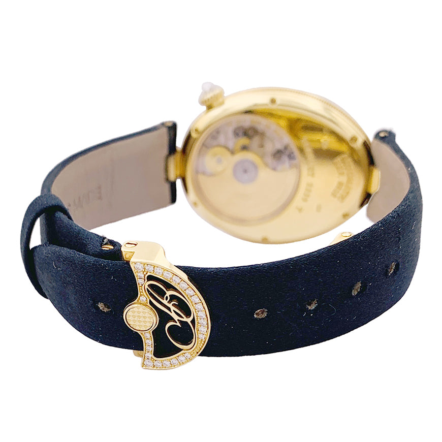 Breguet "Reine de Naples" watch in pink gold, diamonds, mother-of-pearl, satin.