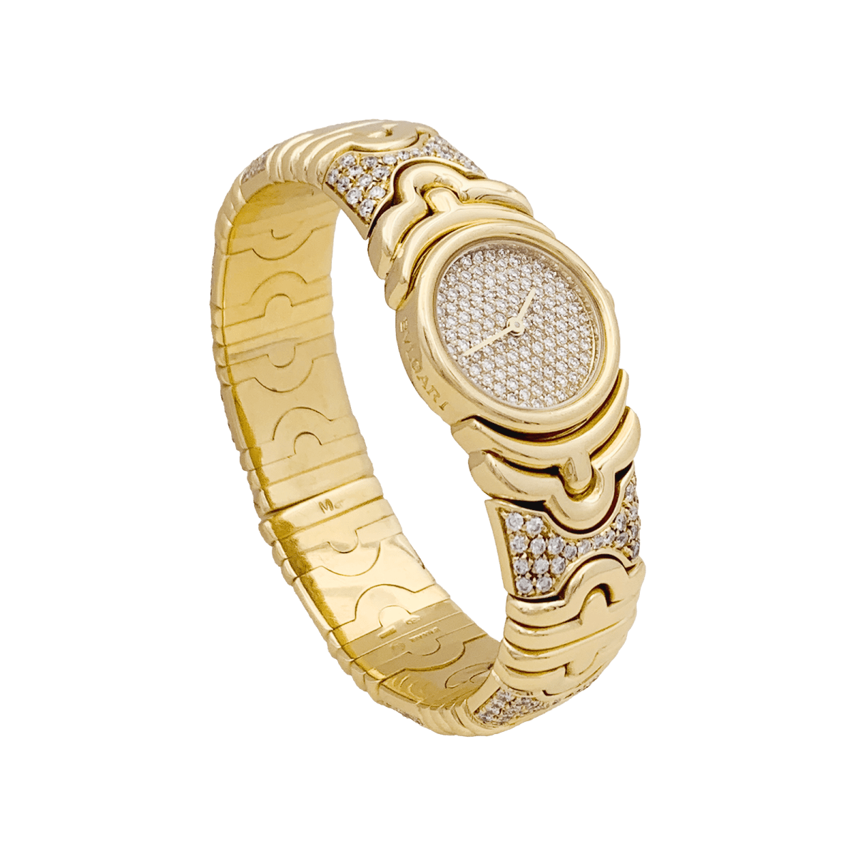 Montre Bulgari,"Parentesi", en or jaune, diamants. - Maison Eloe