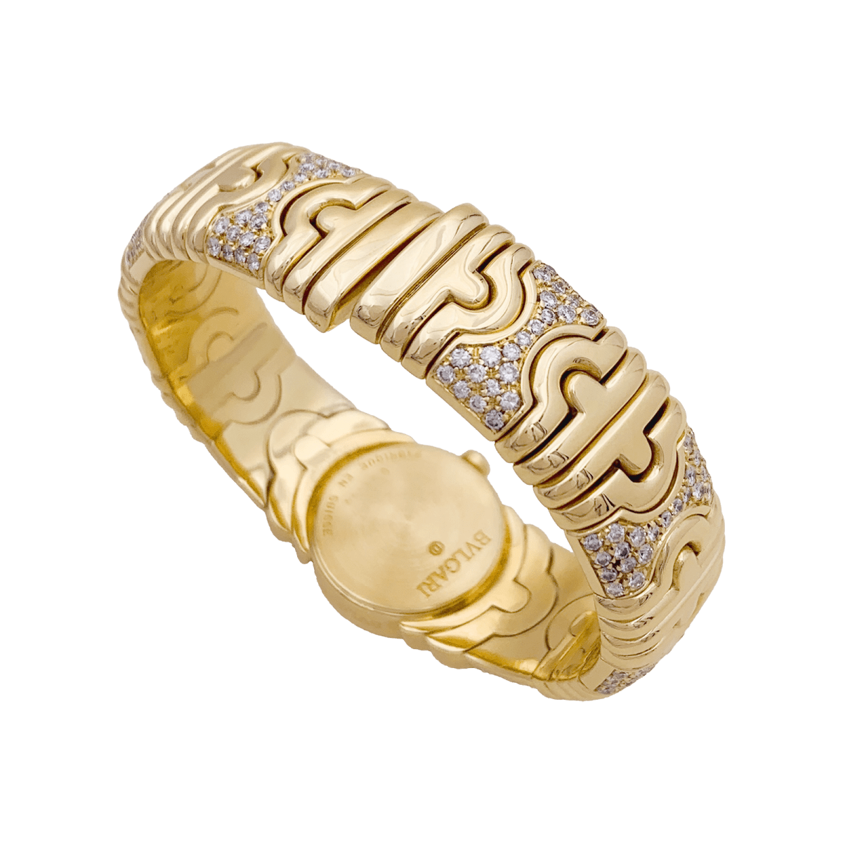 Montre Bulgari,"Parentesi", en or jaune, diamants. - Maison Eloe