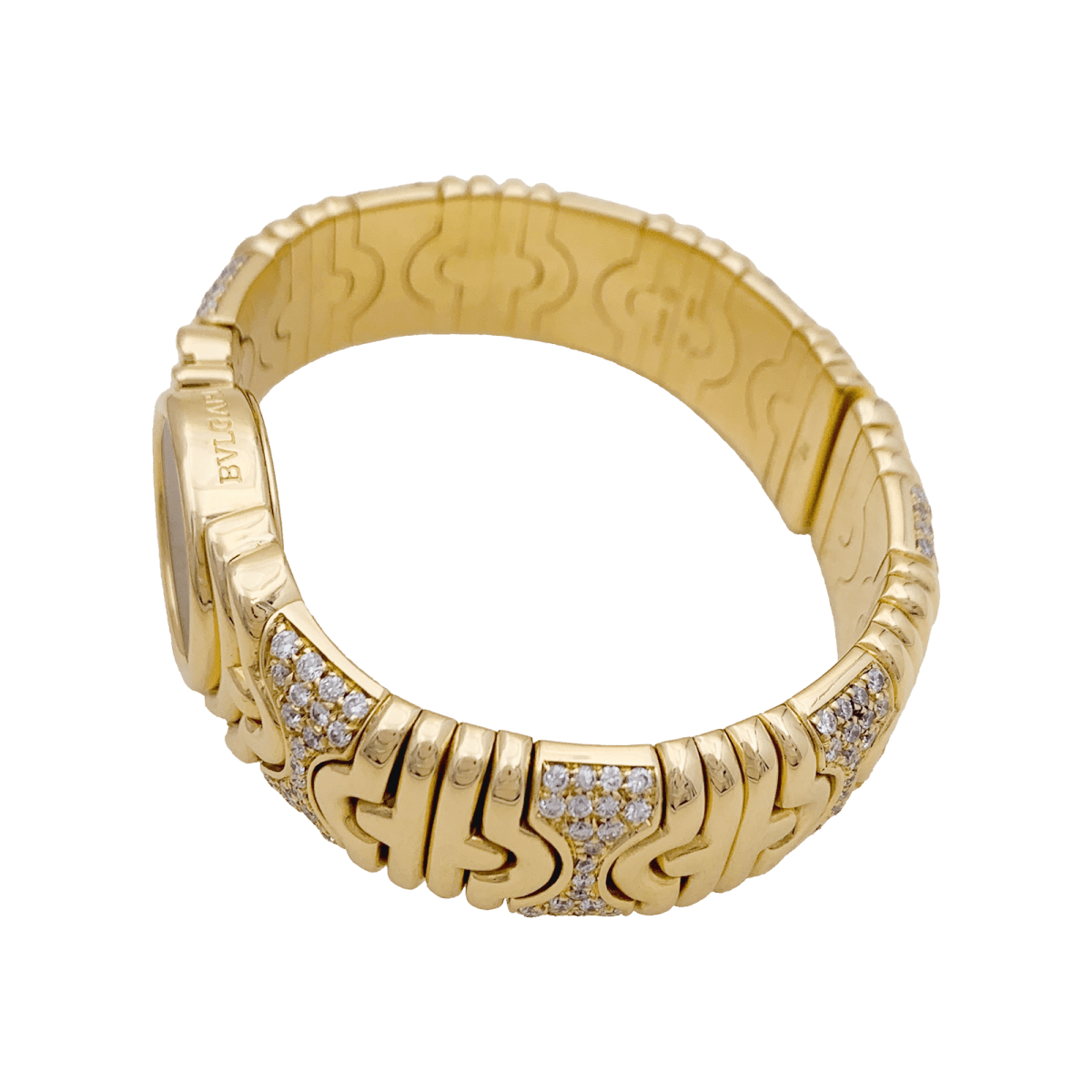 Montre Bulgari,"Parentesi", en or jaune, diamants. - Maison Eloe