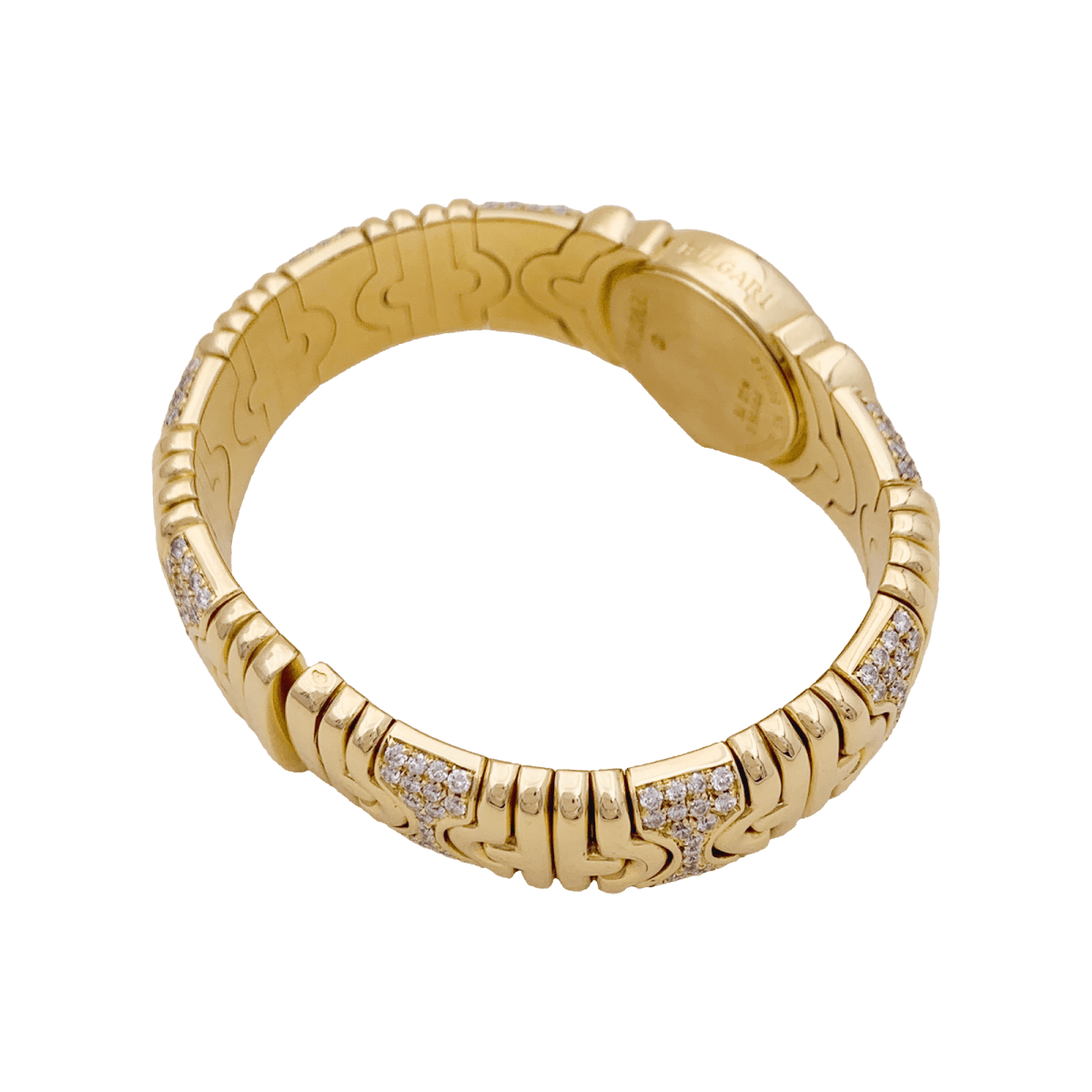 Montre Bulgari,"Parentesi", en or jaune, diamants. - Maison Eloe