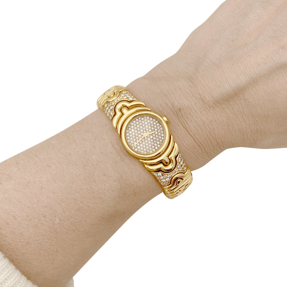 Montre Bulgari,"Parentesi", en or jaune, diamants. - Maison Eloe