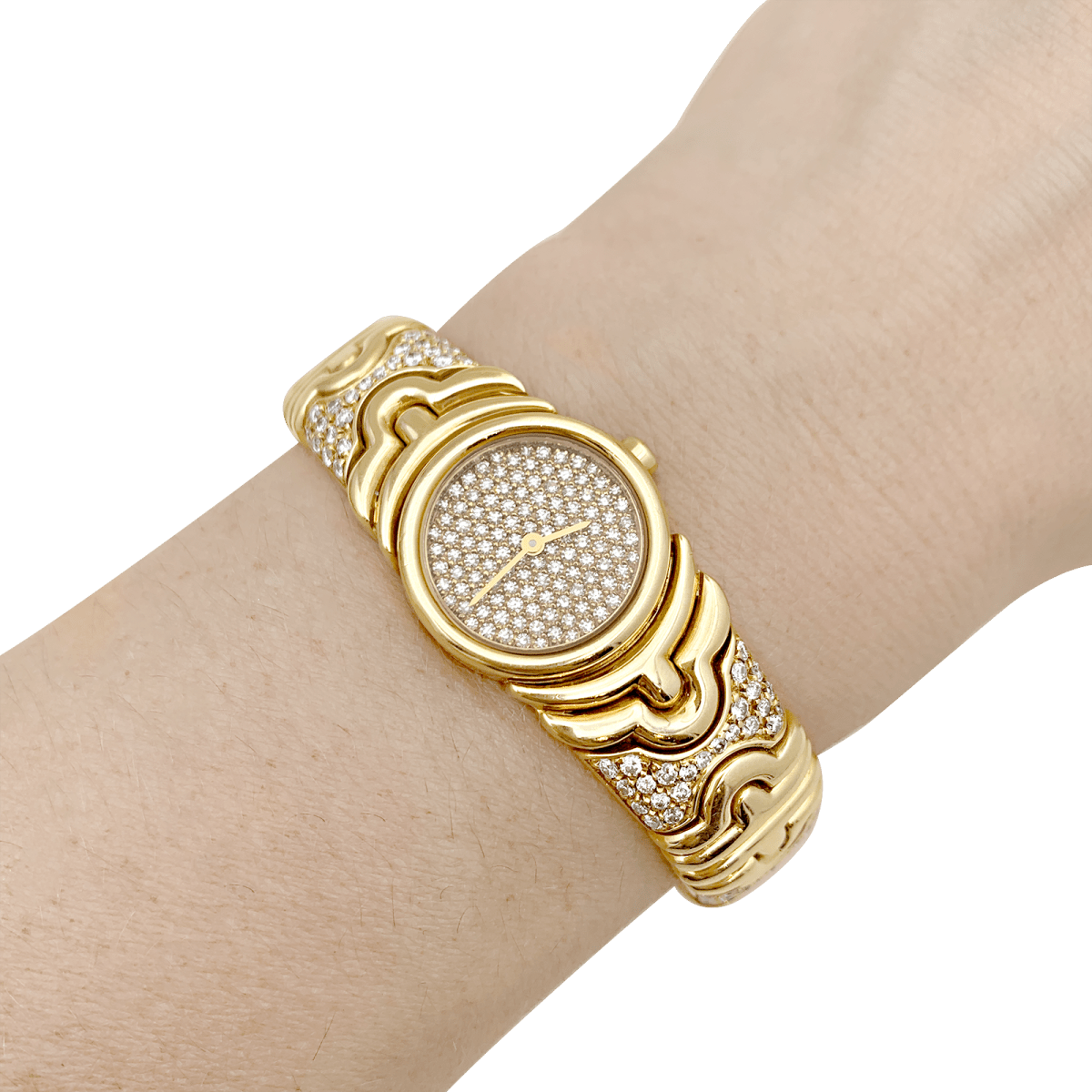 Montre Bulgari,"Parentesi", en or jaune, diamants. - Maison Eloe