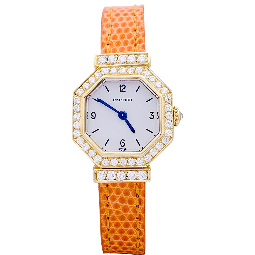 Cartier watch, "Andine", yellow gold, diamonds.