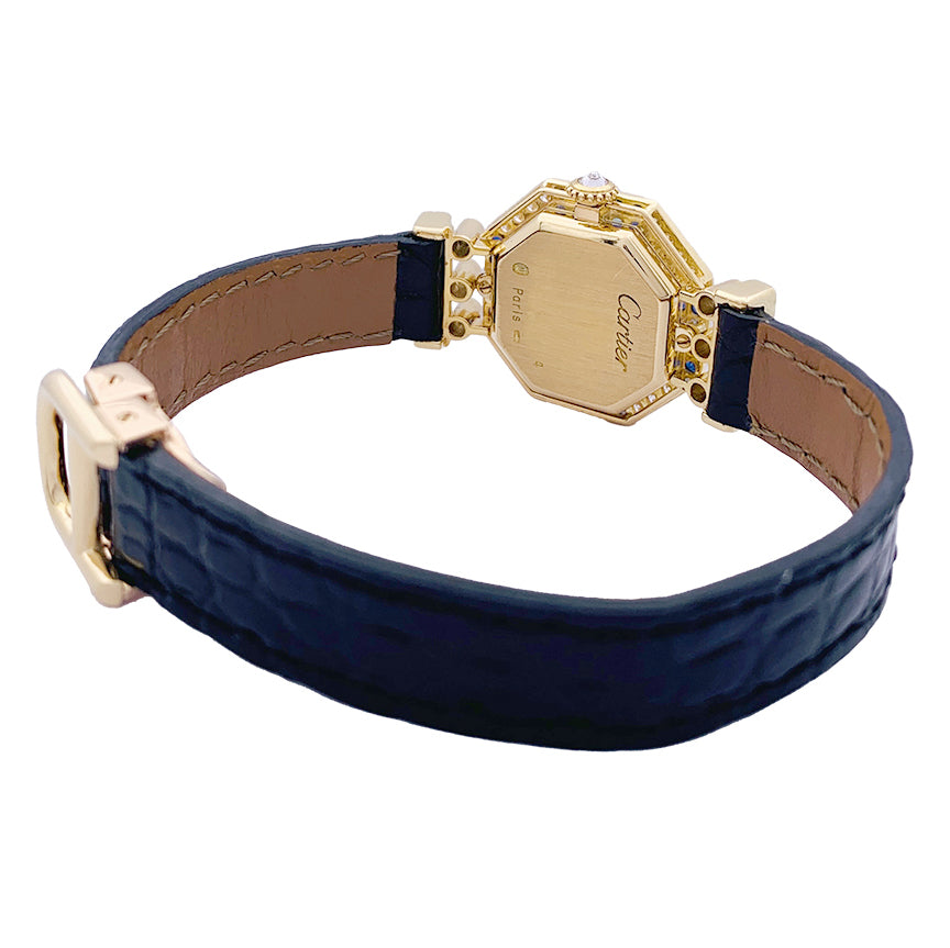 Cartier watch, "Andine", yellow gold, diamonds, sapphires.