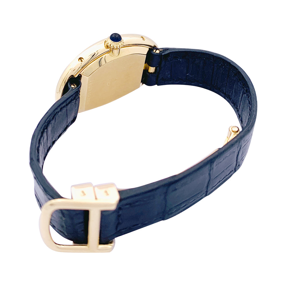 Cartier watch, "Baignoire", yellow gold, leather.