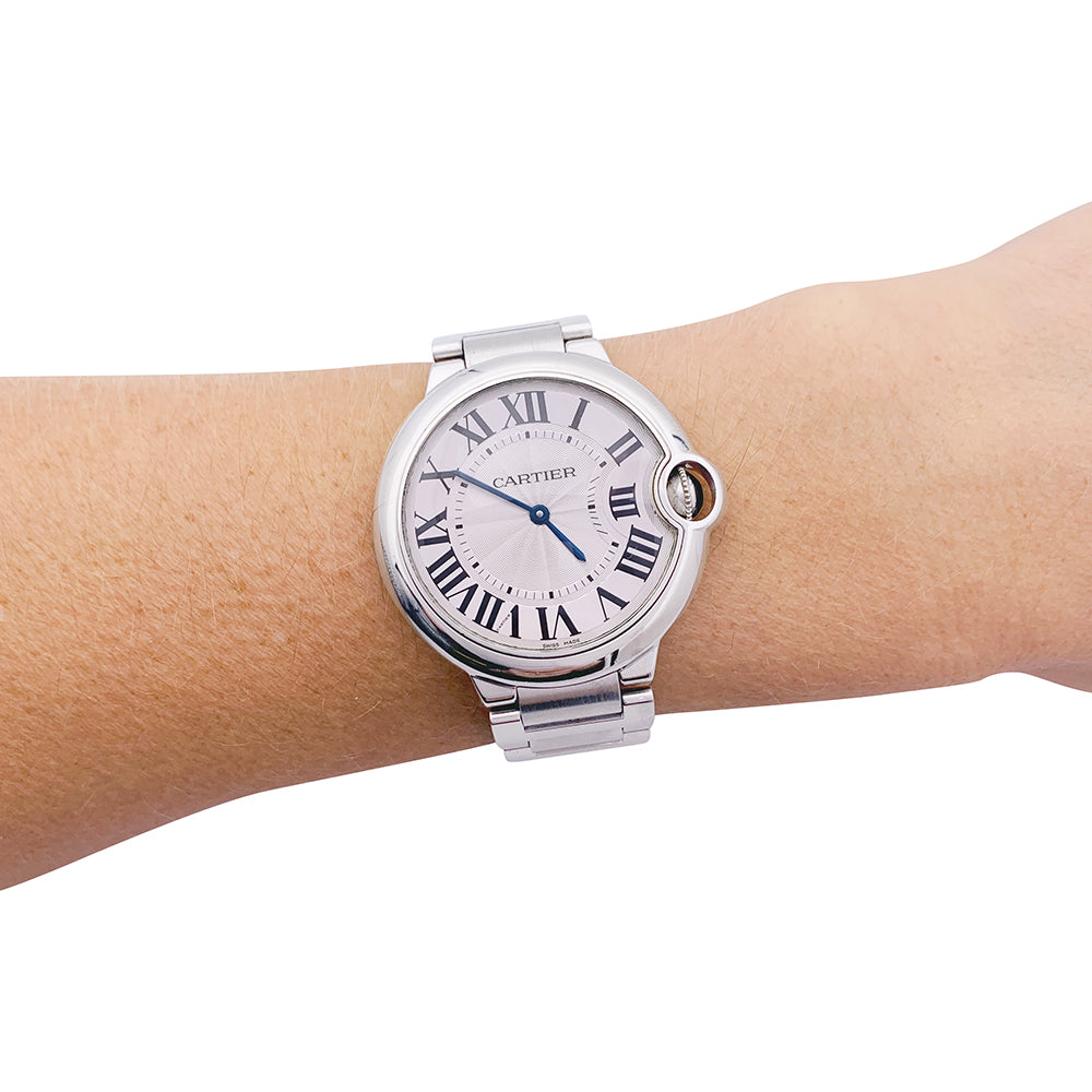 Cartier watch, "Ballon Bleu", in steel.