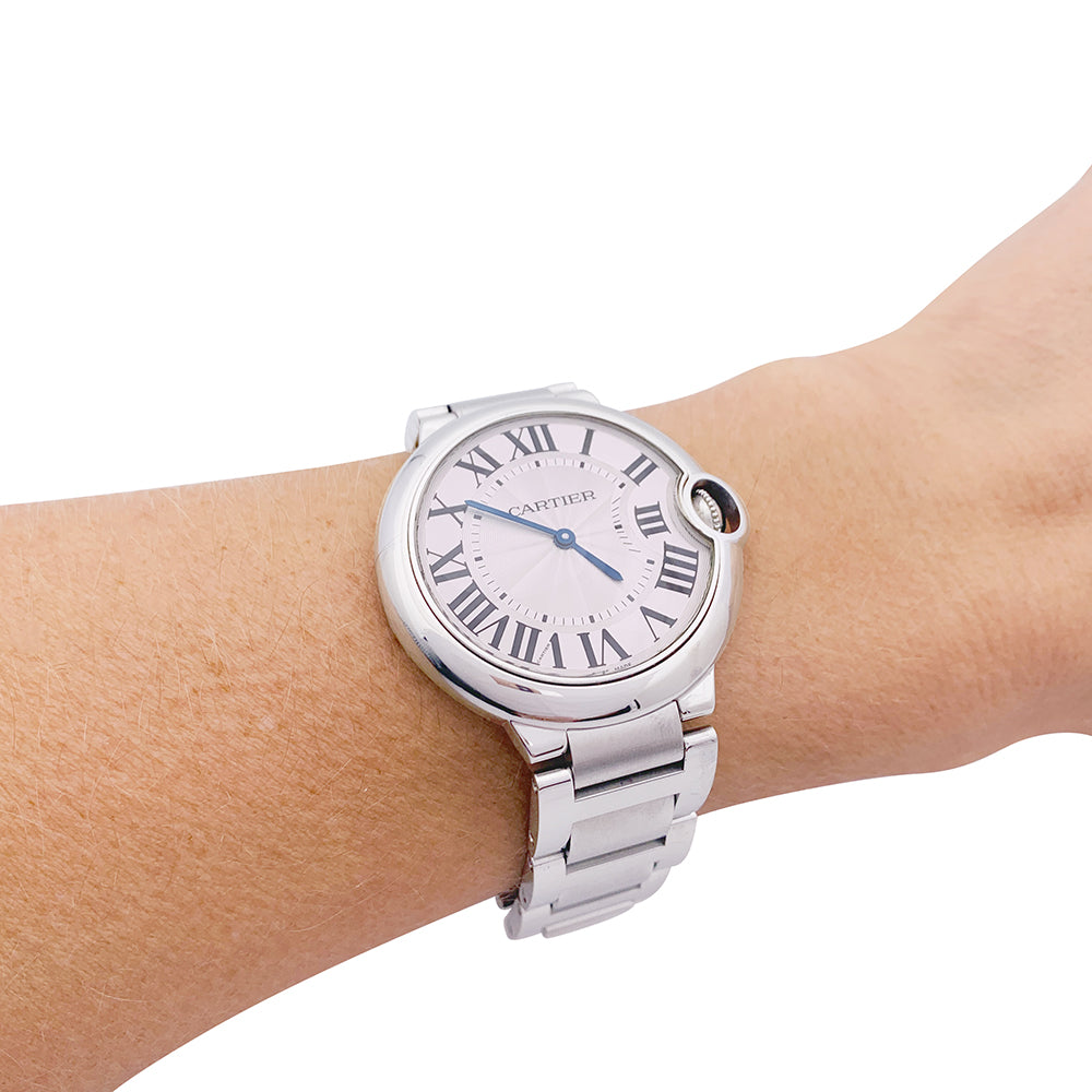 Cartier watch, "Ballon Bleu", in steel.