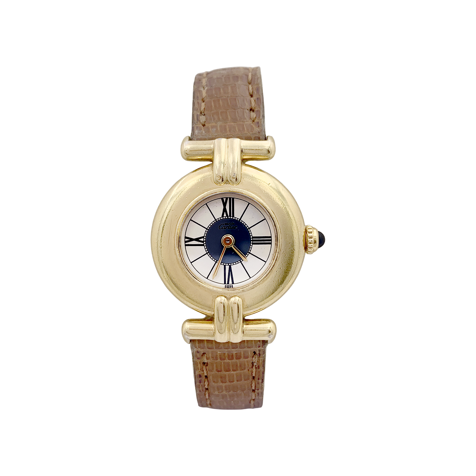 Montre Cartier "Colisée Must" vermeil, cuir.