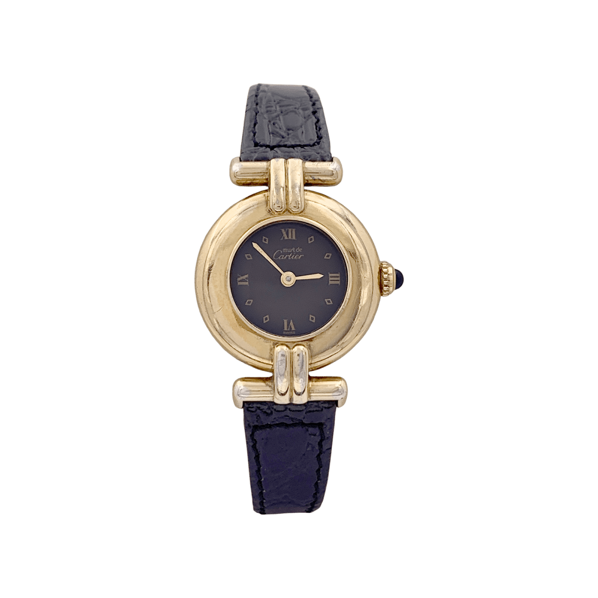 Montre Cartier "Colisée Must" vermeil, cuir. - Maison Eloe