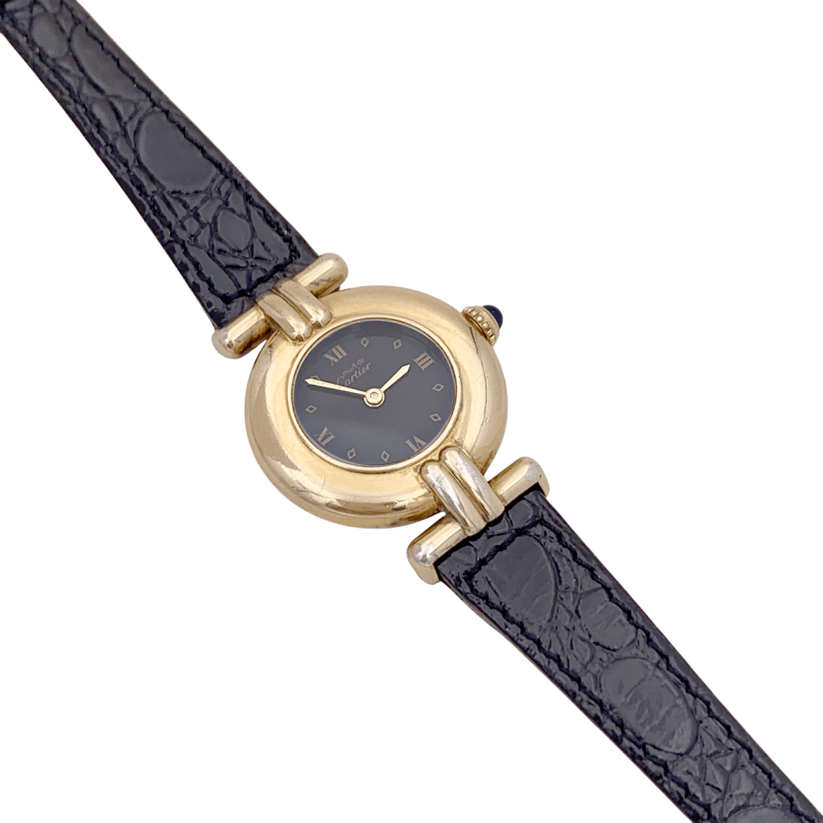 Montre Cartier "Colisée Must" vermeil, cuir. - Maison Eloe