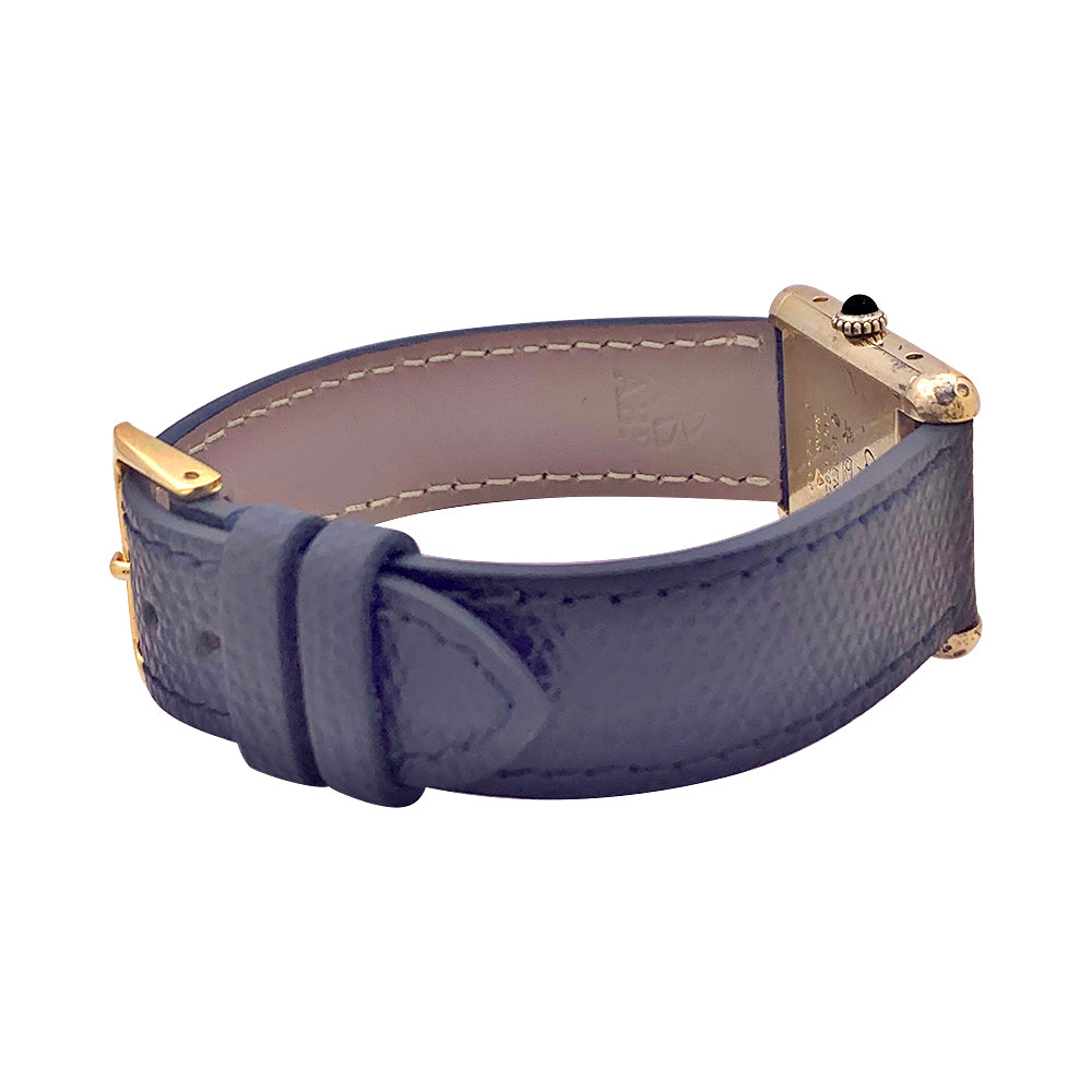 Cartier watch, "Tank Must de Cartier", gold and silver plated, leather.