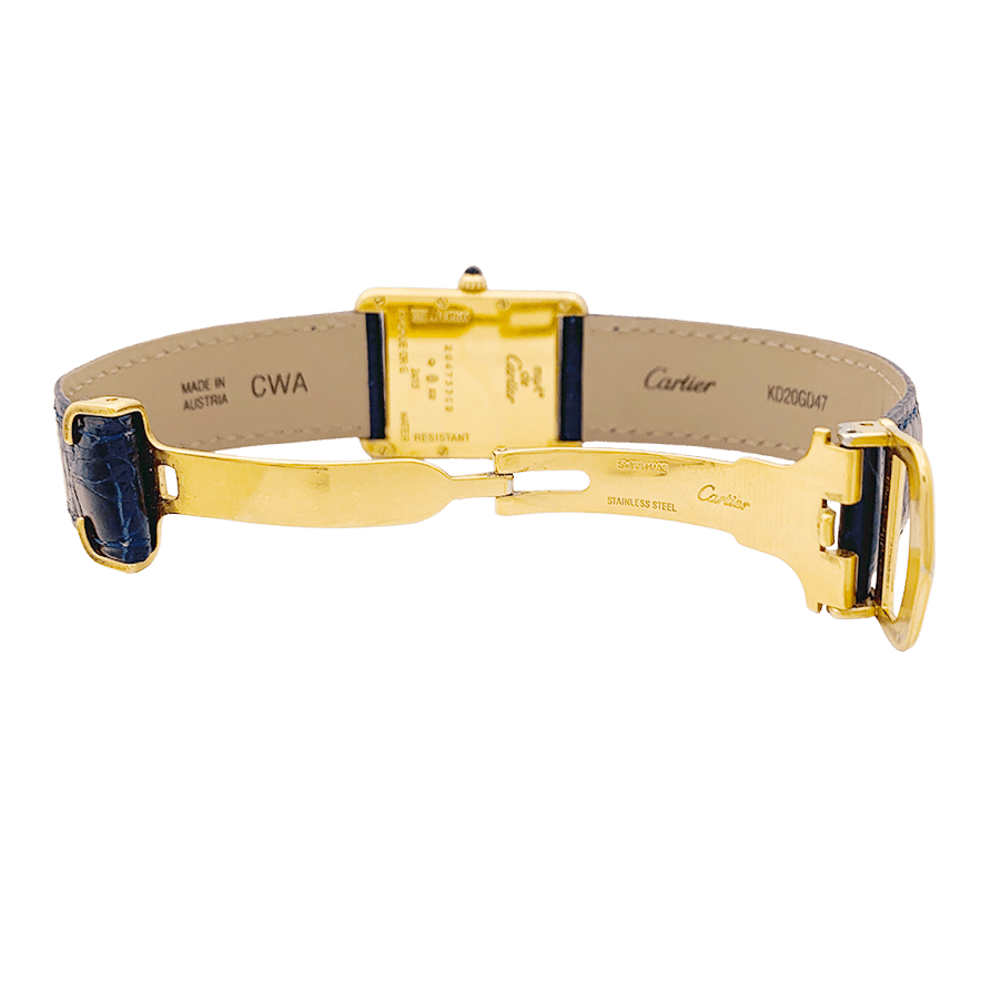 Montre Cartier, "Must de Cartier", plaqué or et argent, cuir. - Maison Eloe