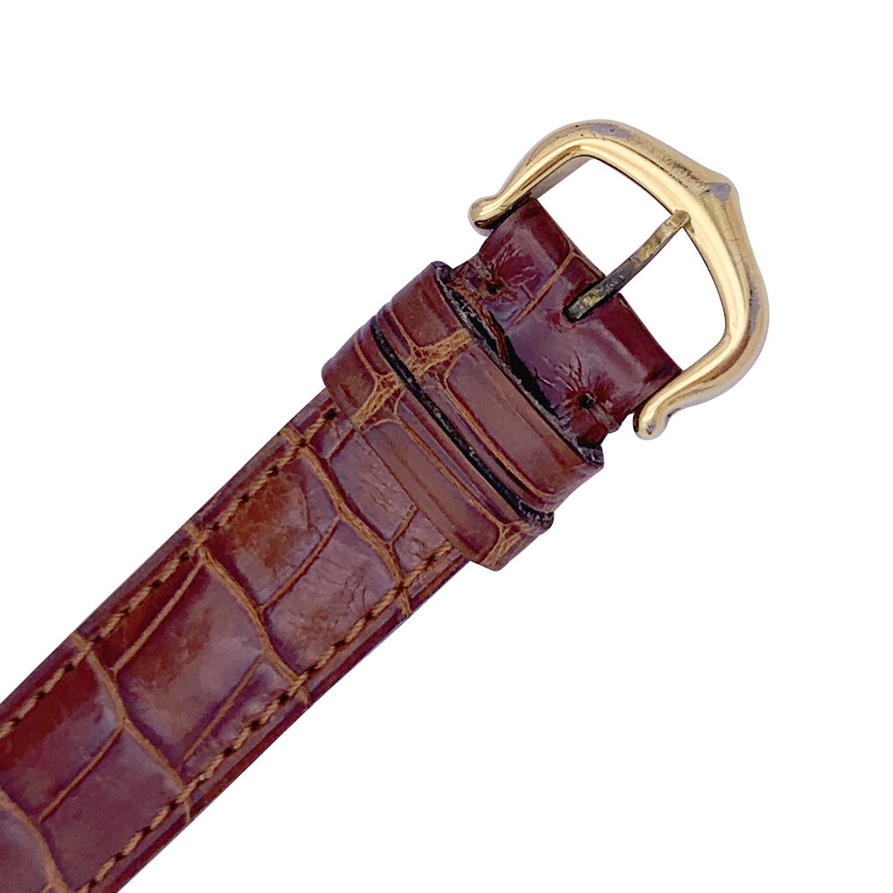 Cartier watch, "Must de Cartier", gold and silver plated, leather.