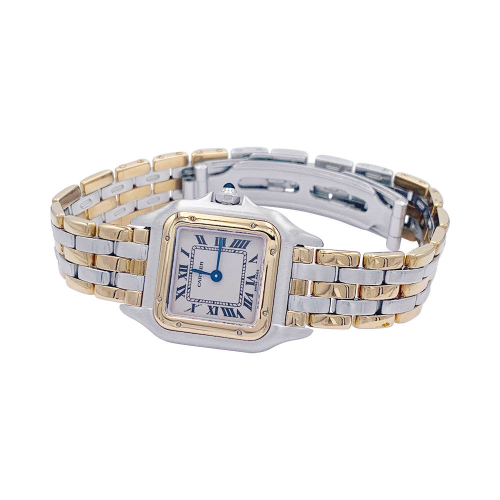 Cartier watch, "Panther", steel, three rows of gold.
