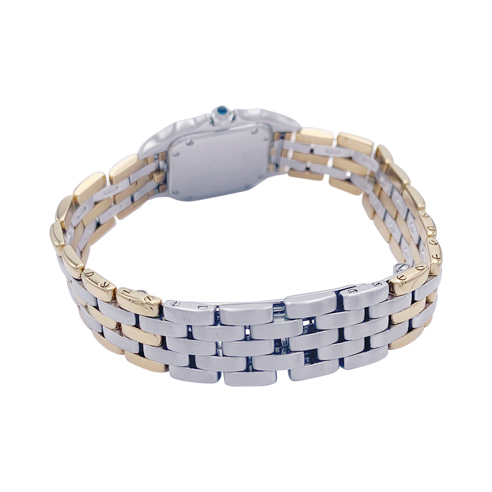 Cartier watch, "Panther", steel, three rows of gold.