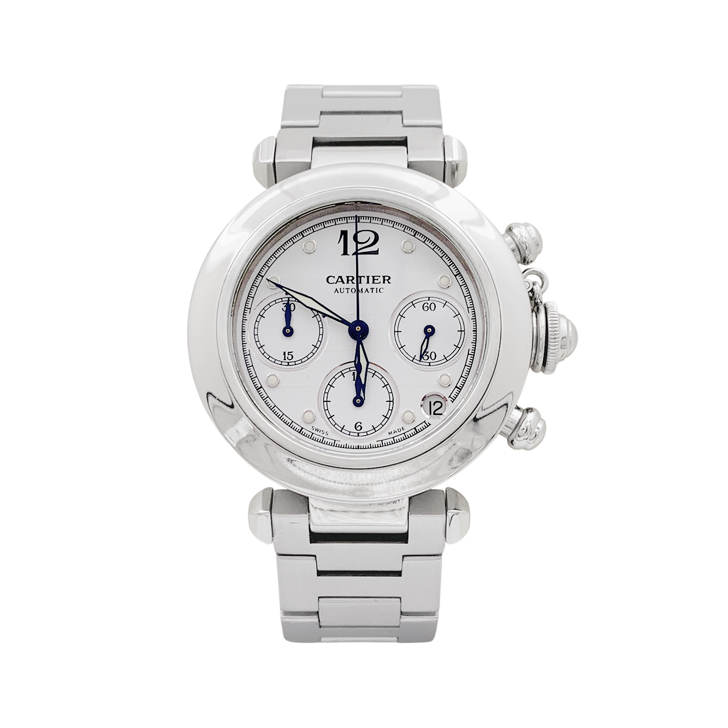 Montre Cartier "Pasha" acier.