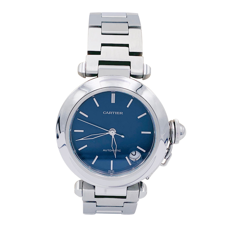 Cartier watch, "Pasha", in steel on steel.