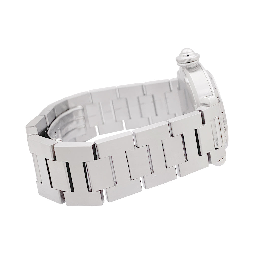 Cartier "Pasha GMT" steel watch.