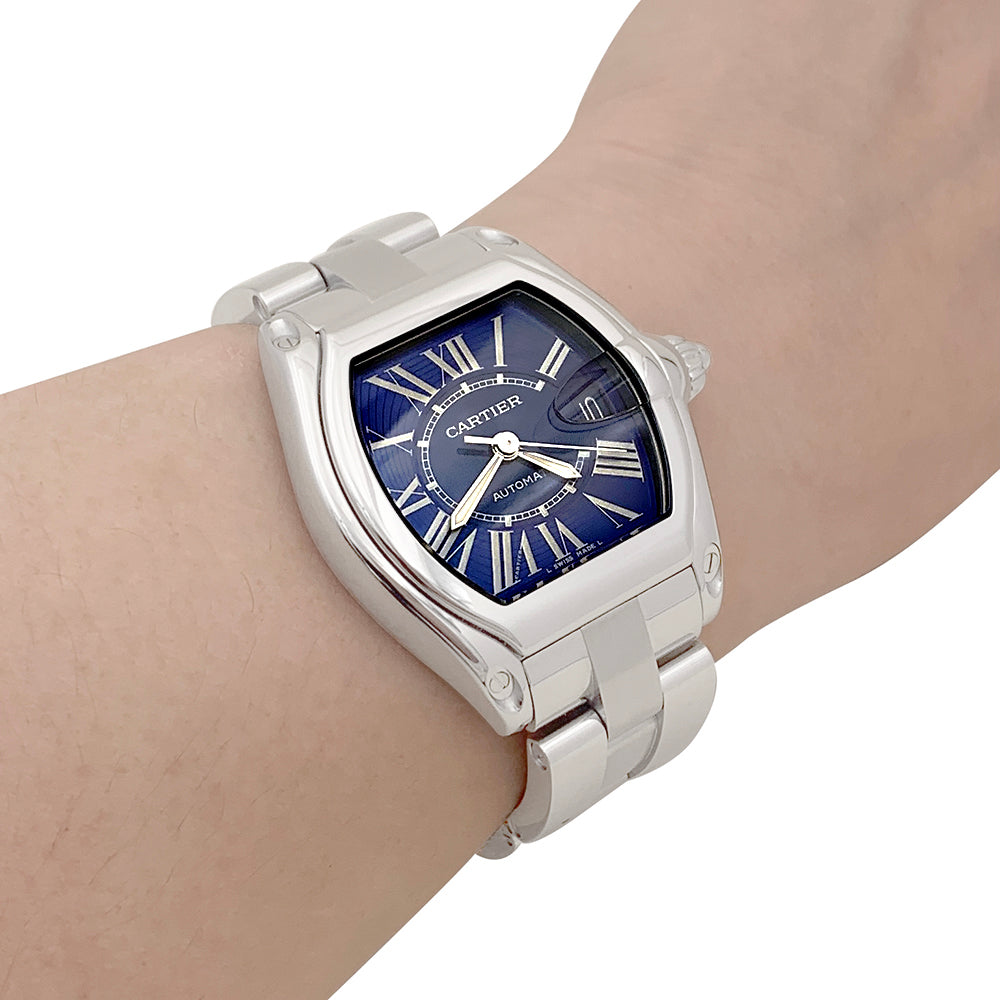 Cartier "Roadster" steel watch.