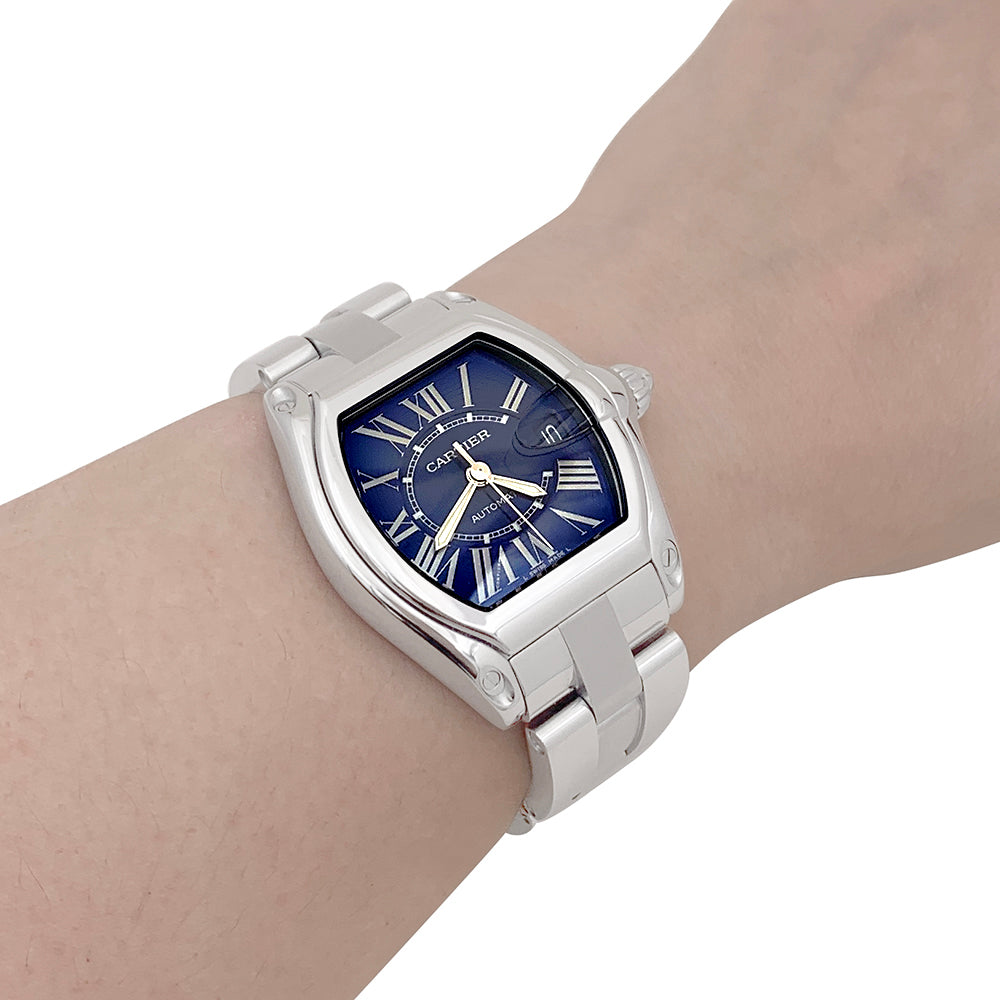 Cartier "Roadster" steel watch.