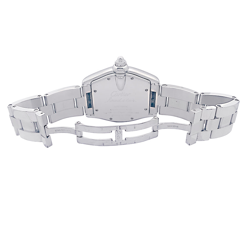 Cartier watch, "Roadster", steel on steel.