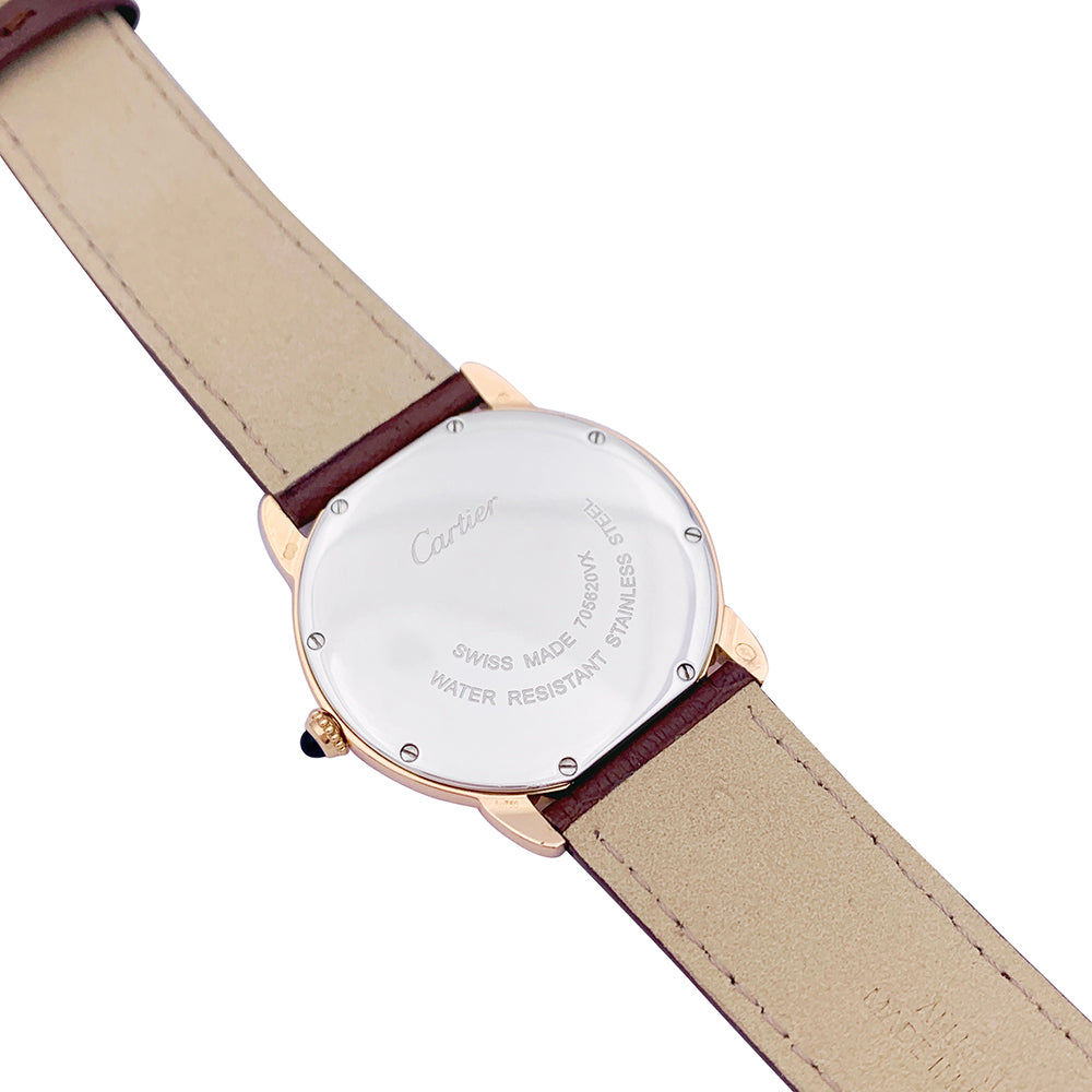 Cartier "Ronde Solo" watch, pink gold, leather.