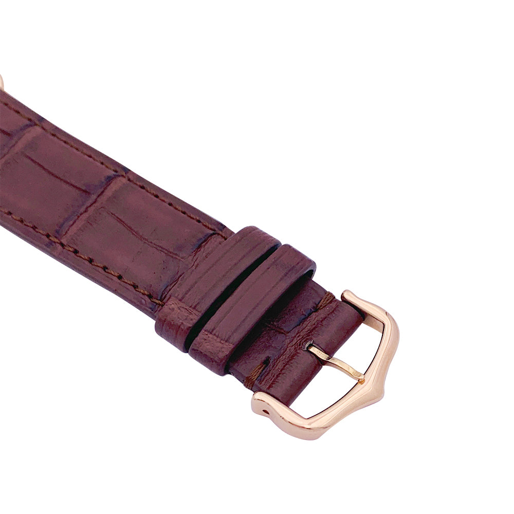 Cartier "Ronde Solo" watch, pink gold, leather.