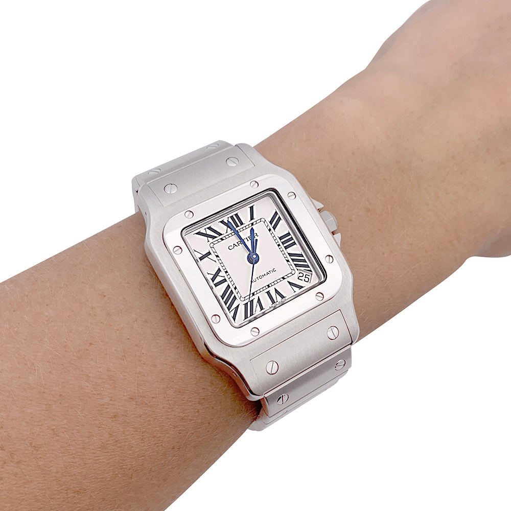 Cartier "Santos Galbée" watch, steel.