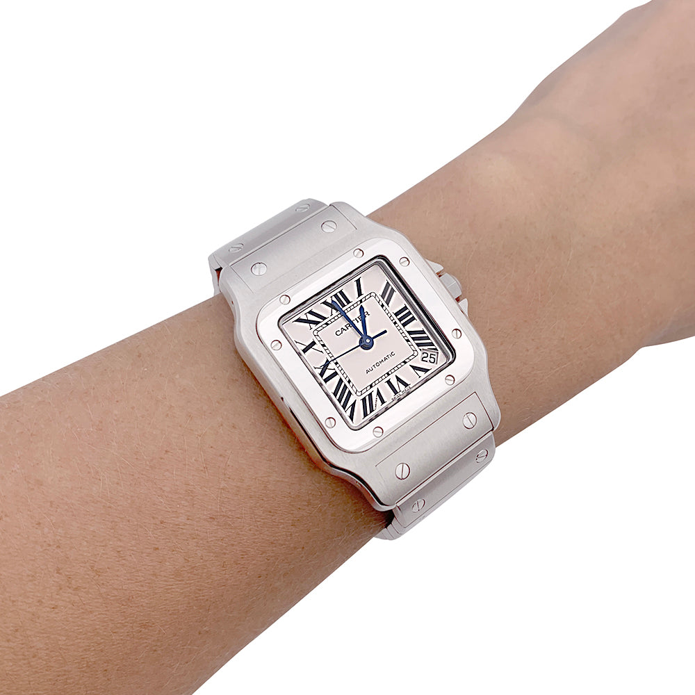 Cartier "Santos Galbée" watch, steel.