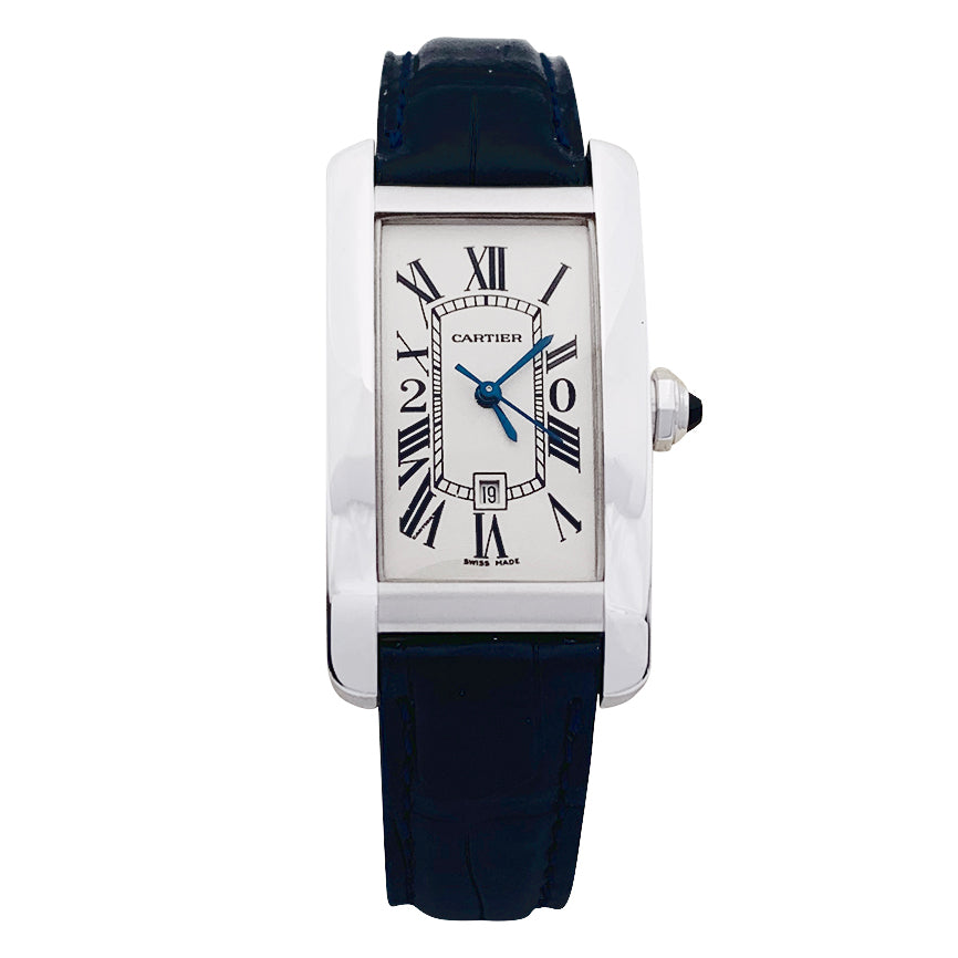 Cartier watch, "Tank Américaine", white gold.