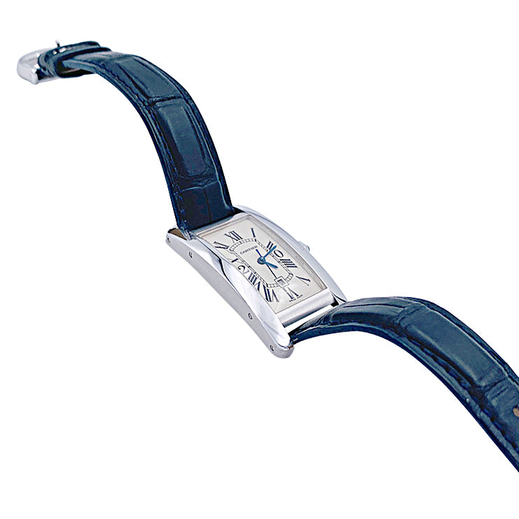 Cartier watch, "Tank Américaine", white gold.