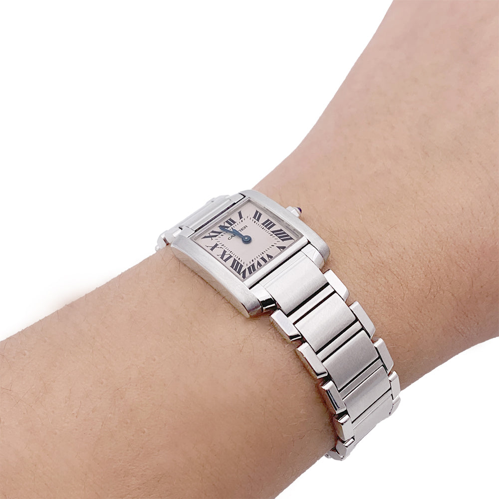 Cartier watch, "Tank Française", steel.